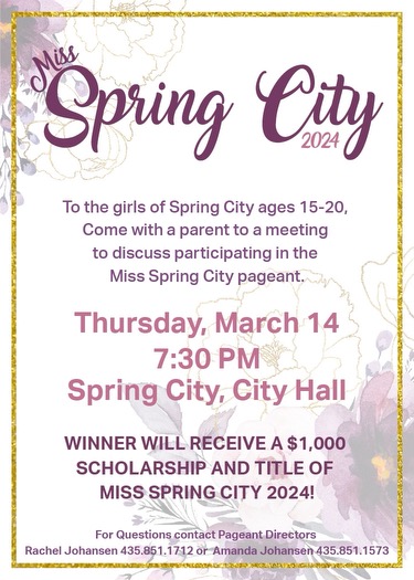 Miss Spring City Pageant Meeting